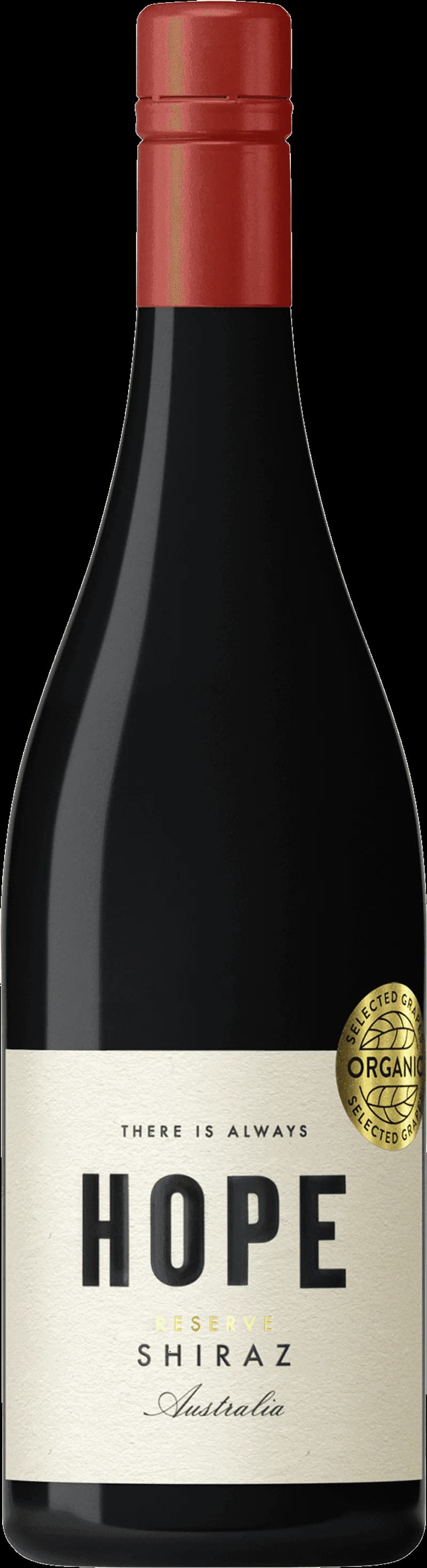Flaska med Hope rött vin mot en mörk bakgrund