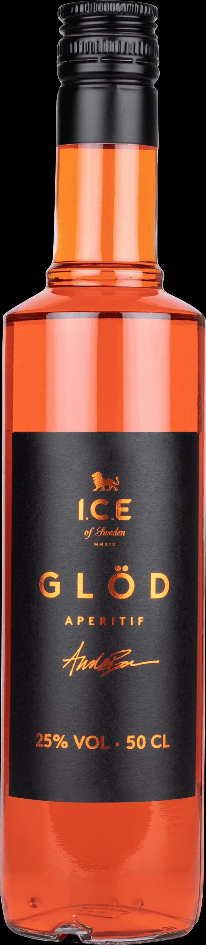 I.C.E. of Sweden aperitifer i glas med isbitar och citronskiva