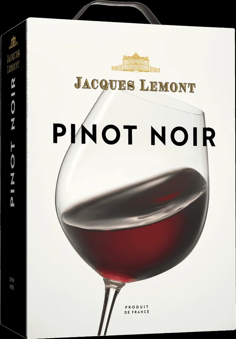 Flaska av rött vin från Jacques Lemont
