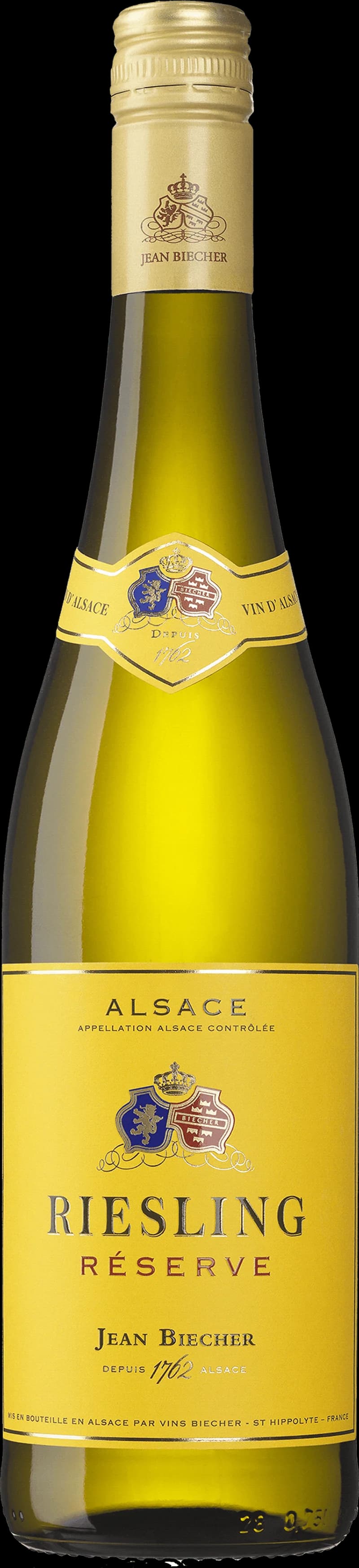 Jean Biecher vitt vin i ett vinglas mot en ljus bakgrund