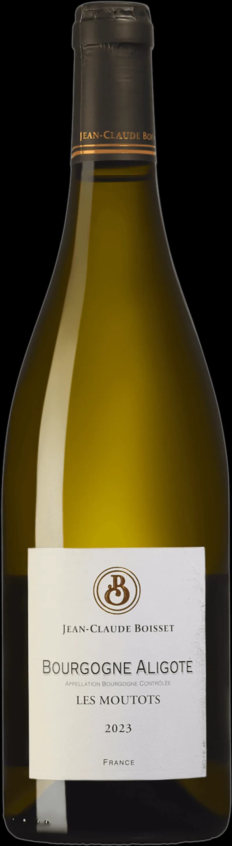 Flaska av Jean-Claude Boisset vitt vin mot en neutral bakgrund.
