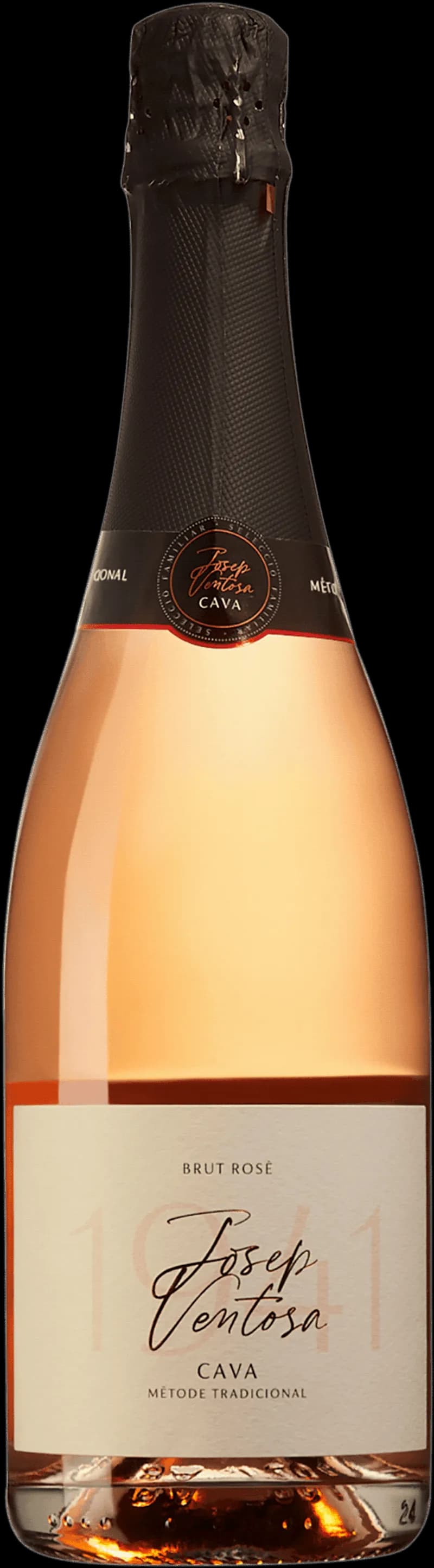 Flaska Josep Ventosa Cava Brut Rosé Organic, ett ekologiskt mousserande rosévin från Spanien.