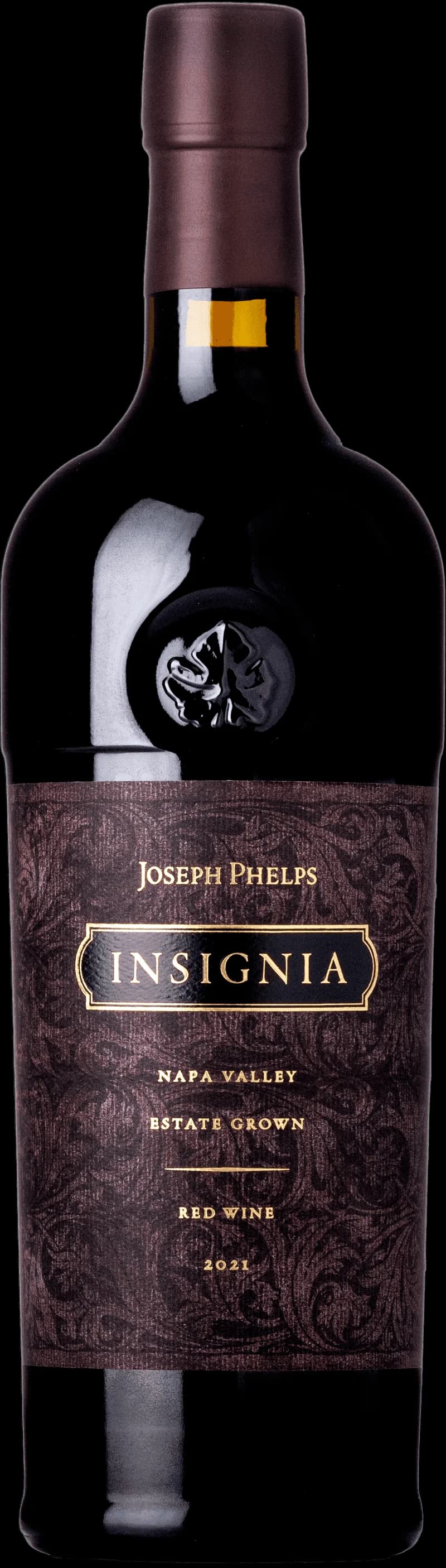 Flaska av rött vin från Joseph Phelps vingård