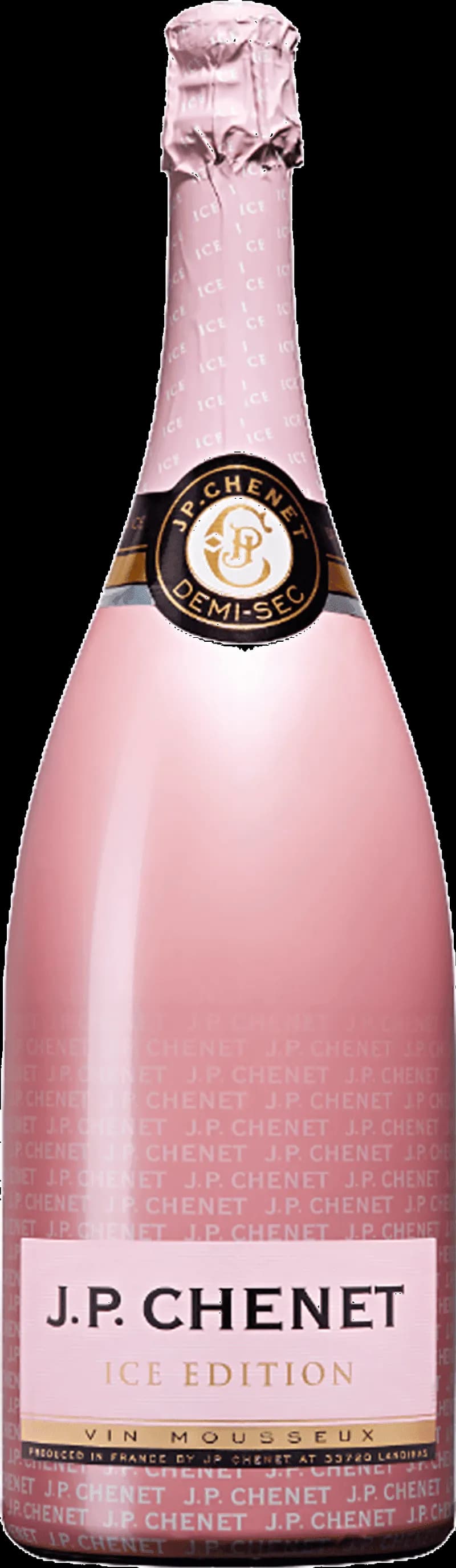 Flaska JP Chenet mousserande vin på vit bakgrund