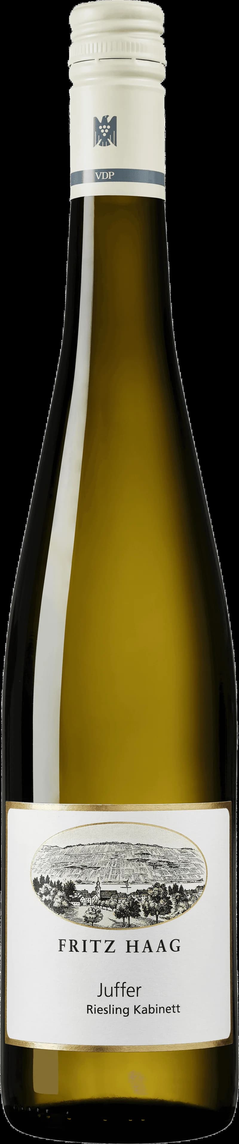 Flaska Juffer vitt vin på vit bakgrund