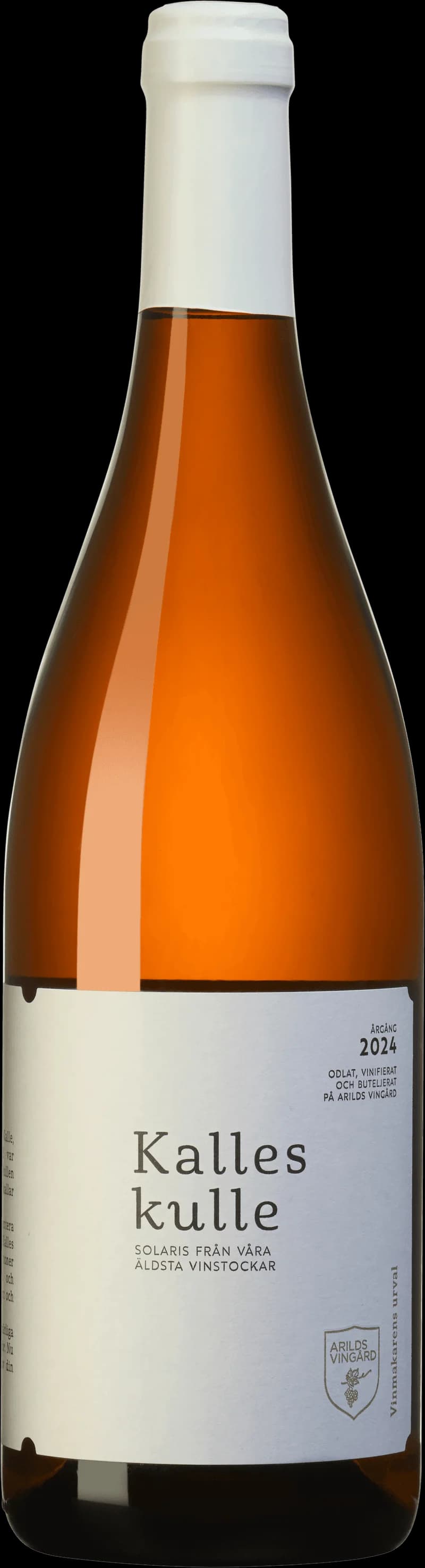 Flaska med vitt vin från Kalles Kulle vingård