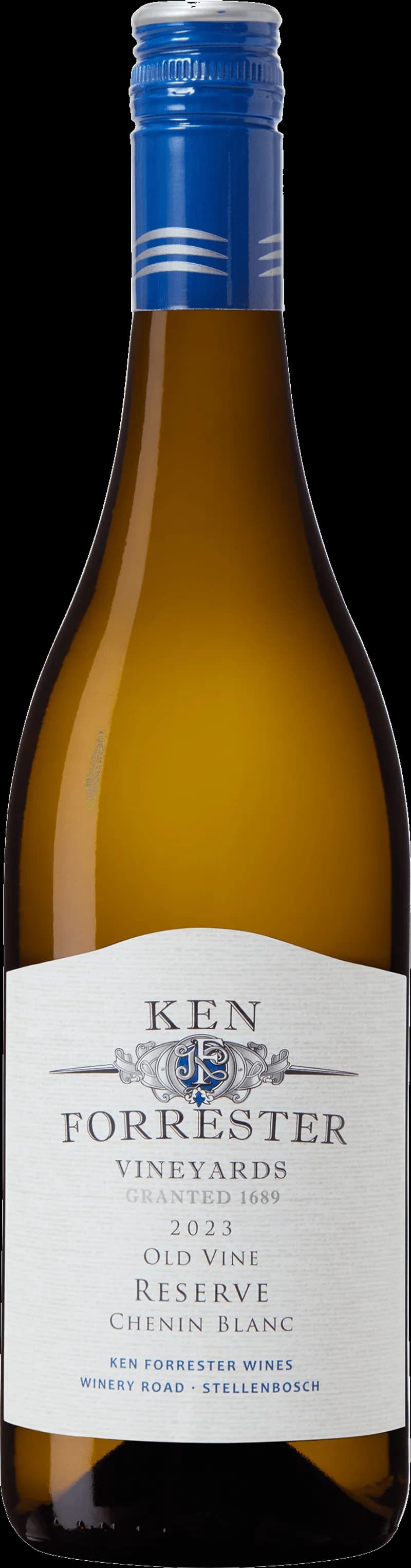 Flaska Ken Forrester vitt vin på en bordsservering.