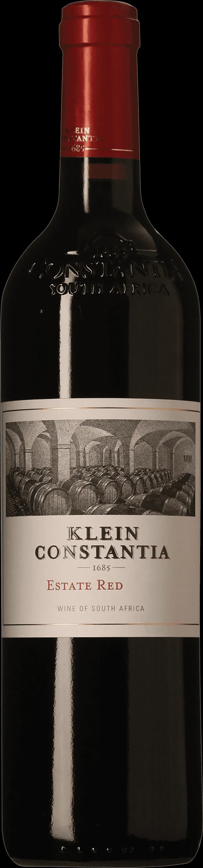 Flaska Klein Constantia rött vin på bordet