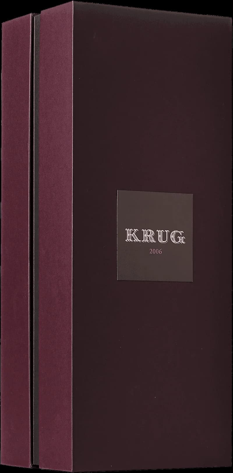 Flaska med Krug mousserande vin mot mörk bakgrund