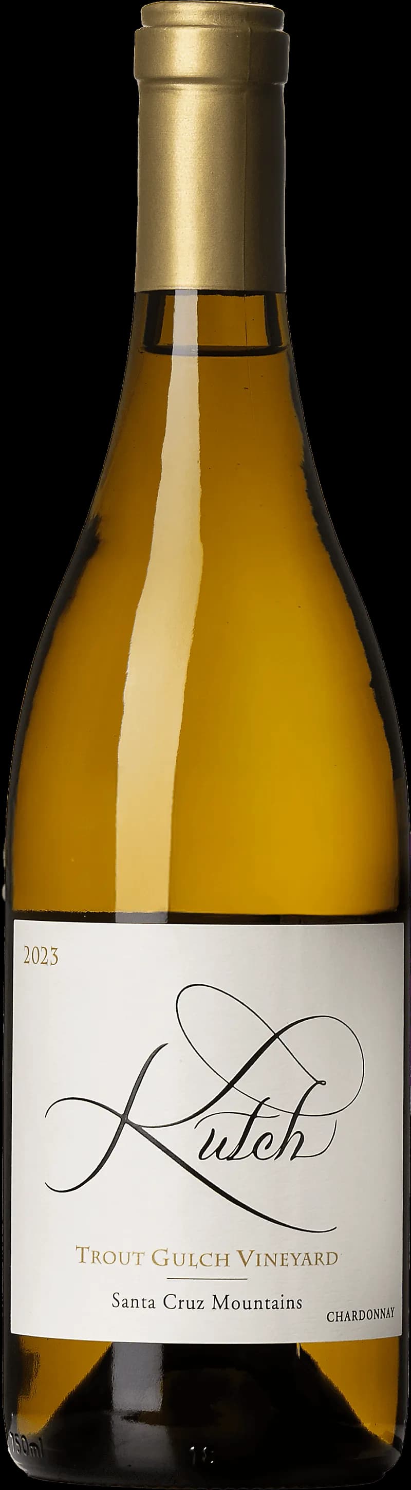 Flaska av Kutch vitt vin mot en neutral bakgrund.