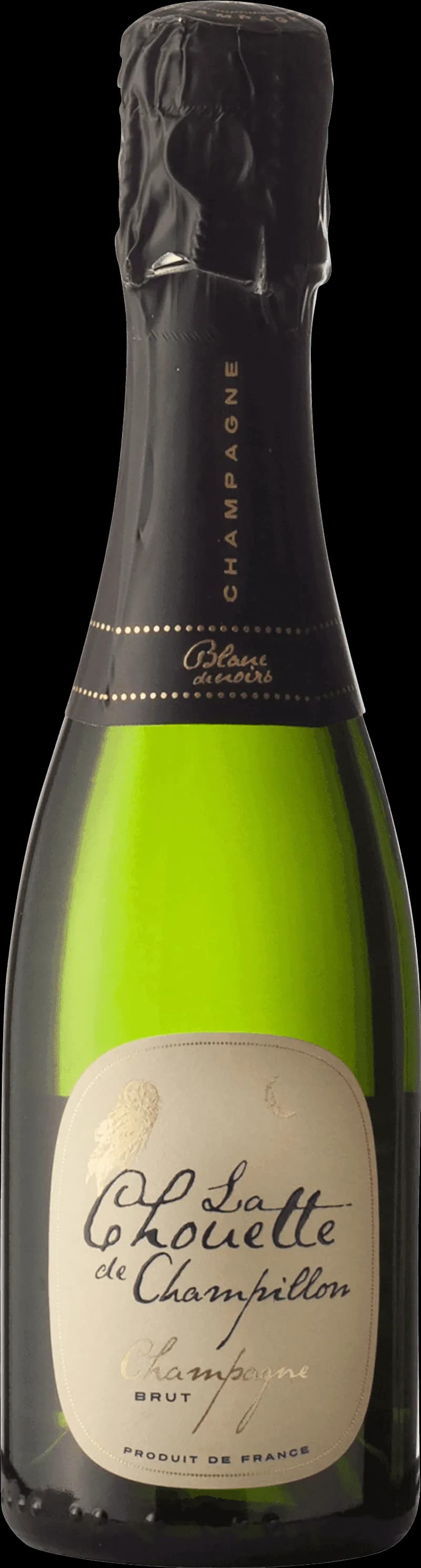 Flaska av mousserande vin La Chouette de Champillion från Frankrike.