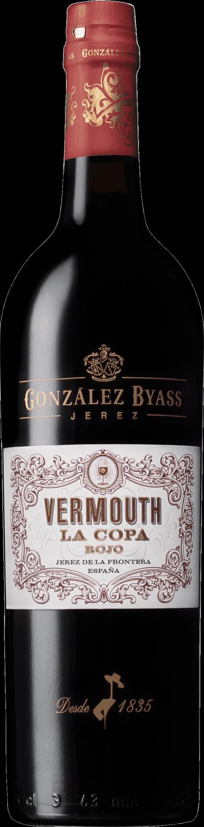 La Copa Vermouth i ett elegant glas med is och en apelsinskiva.