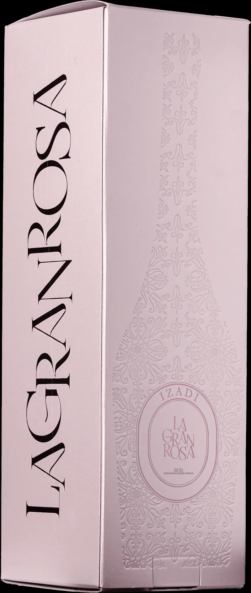 Flaska av rosévinet La Gran Rosa mot en mörk bakgrund.