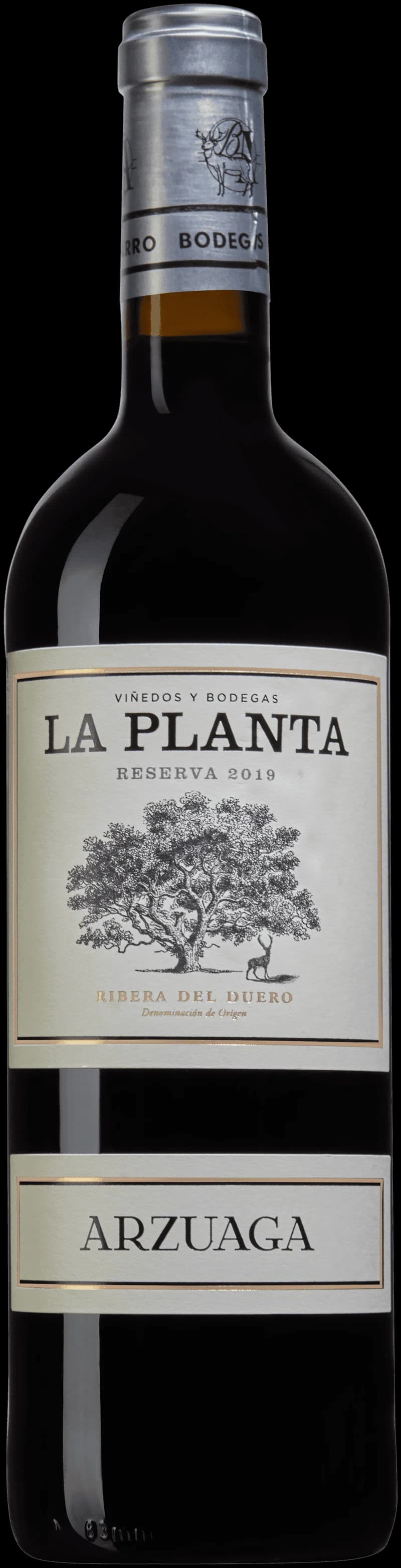 Flaska och glas med rött vin från La Planta
