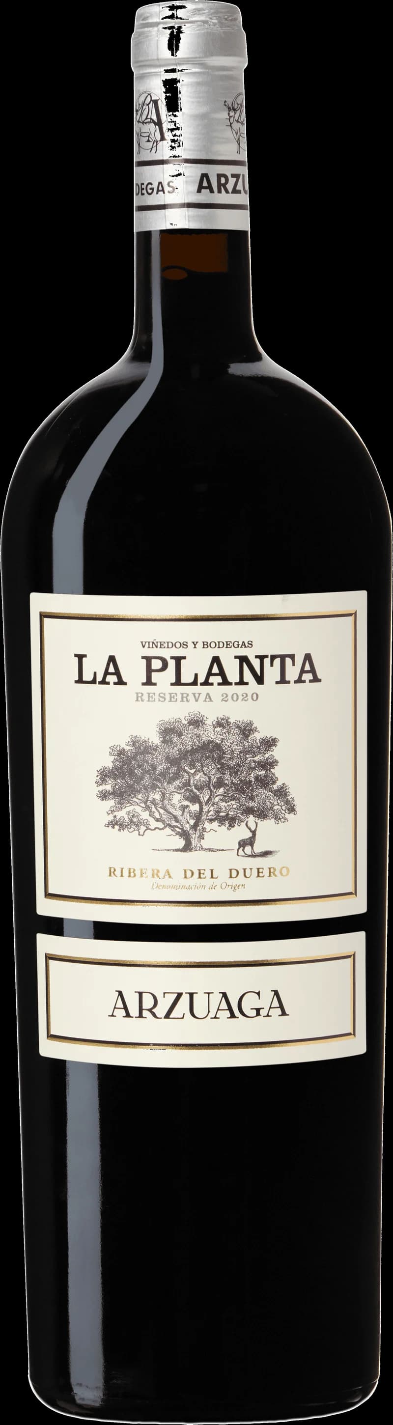 Flaska av rött vin från La Planta