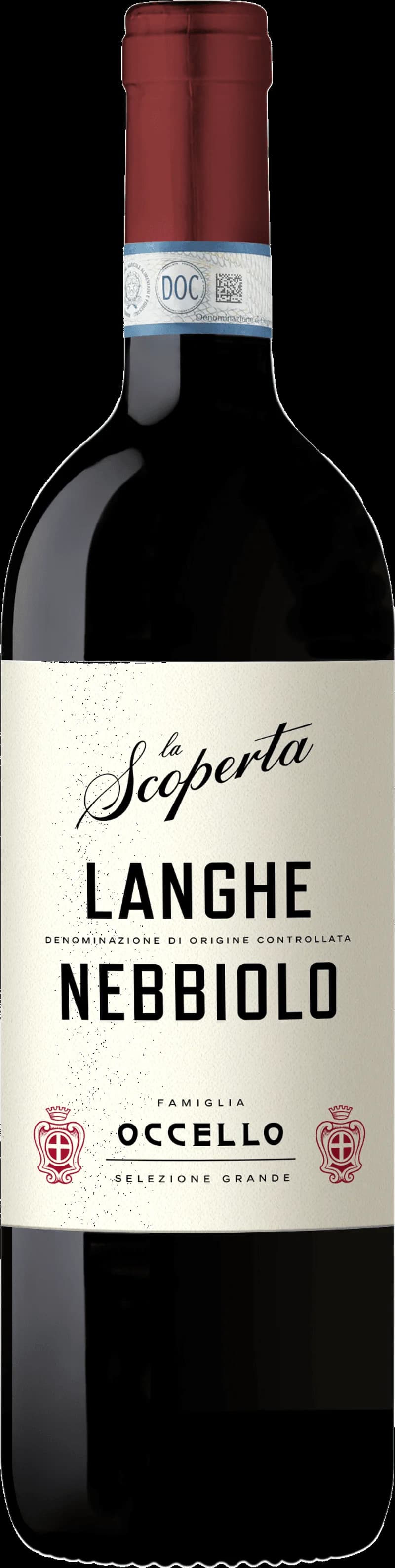 Flaska av rött vin från La Scoperta