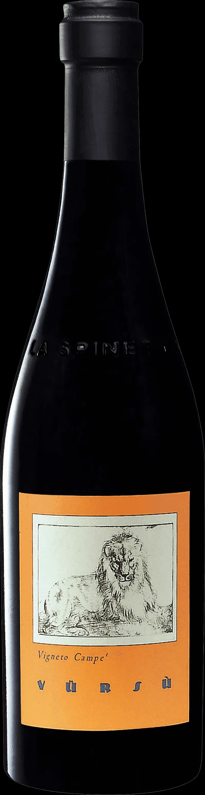 Flaska av rött vin från La Spinetta