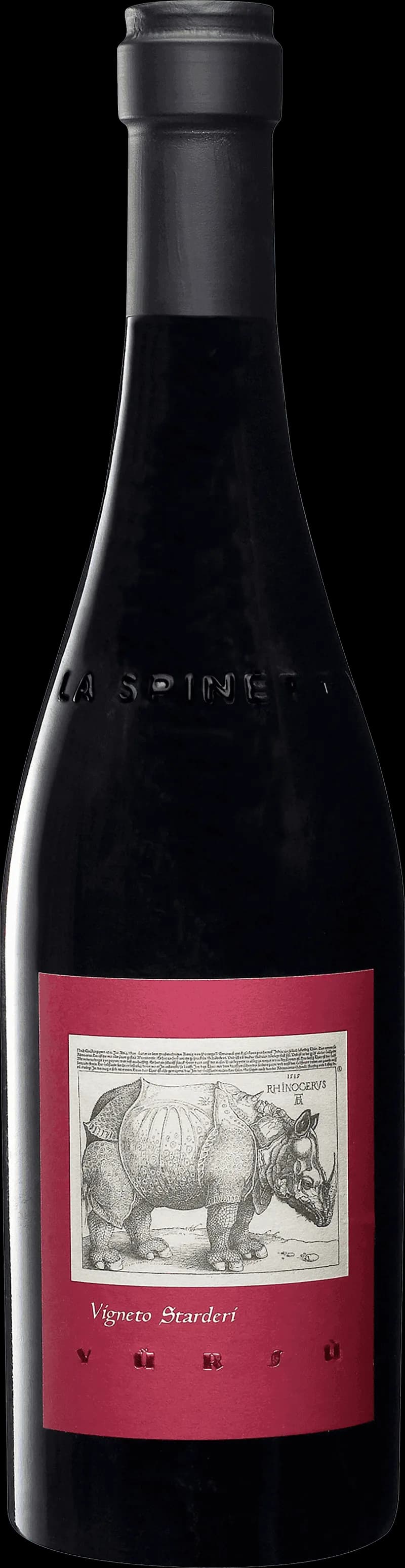Flaska av rött vin från La Spinetta