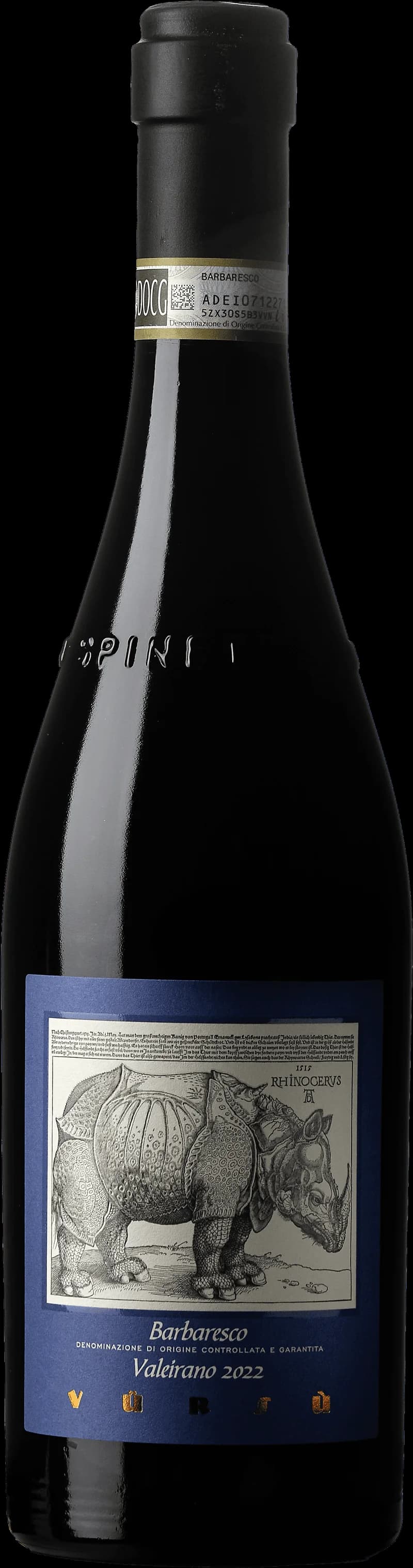 Flaska av rött vin från La Spinetta