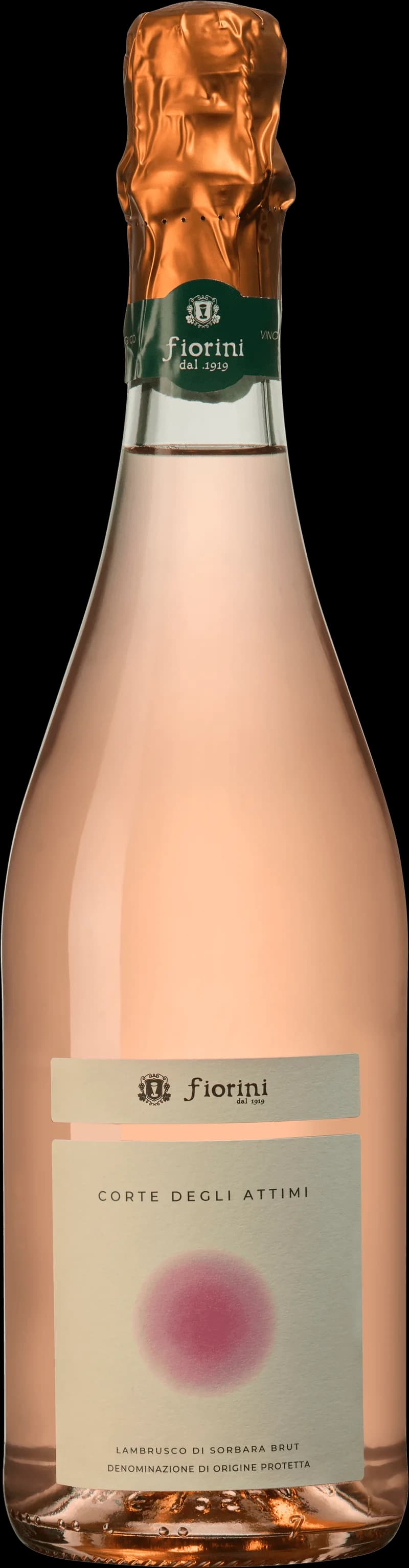 Flaska Lambrusco di Sorbara mousserande vin mot ljus bakgrund
