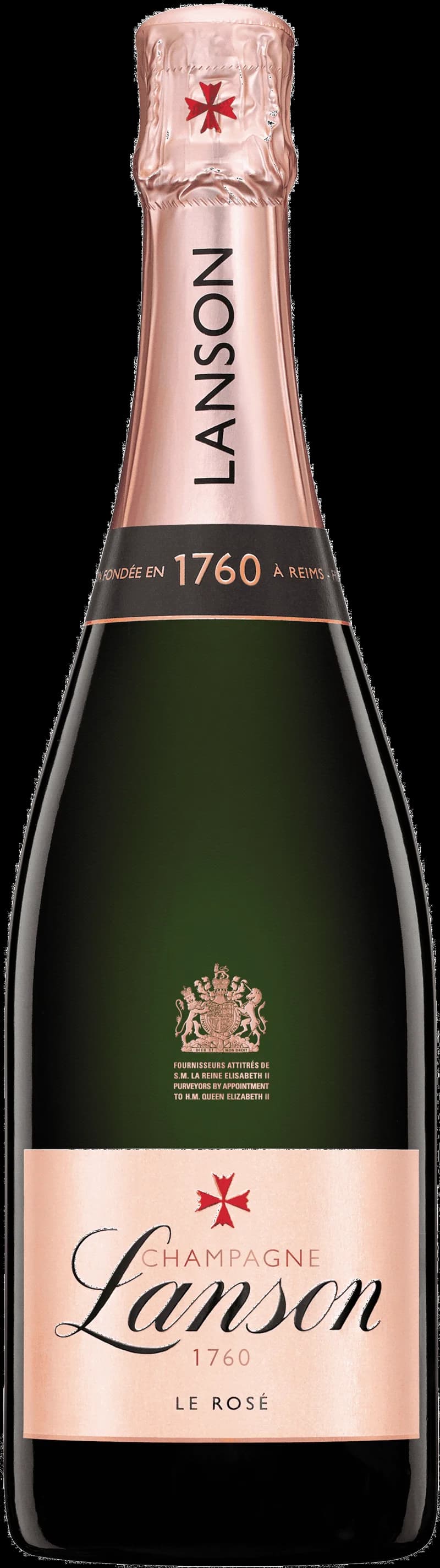 Lanson mousserande vin i en elegant flaska