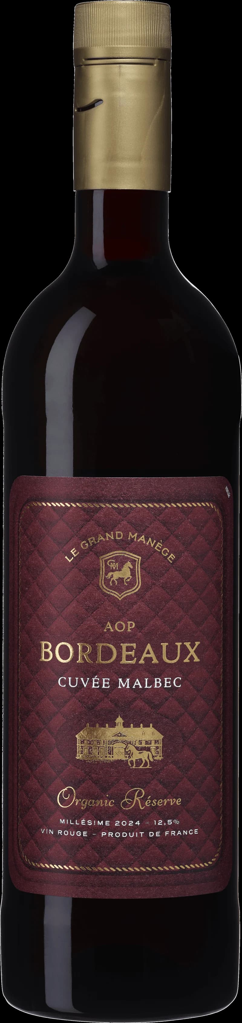 Flaska av rött vin Le Grand Man Ge på en elegant dukning.