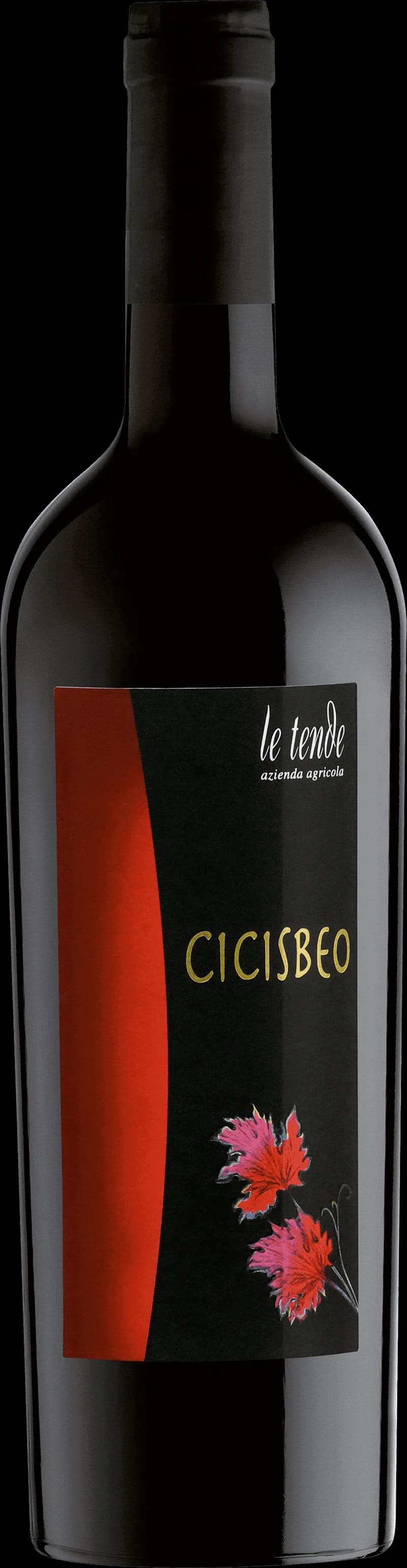 Flaska av Le Tende rött vin på en bordduk