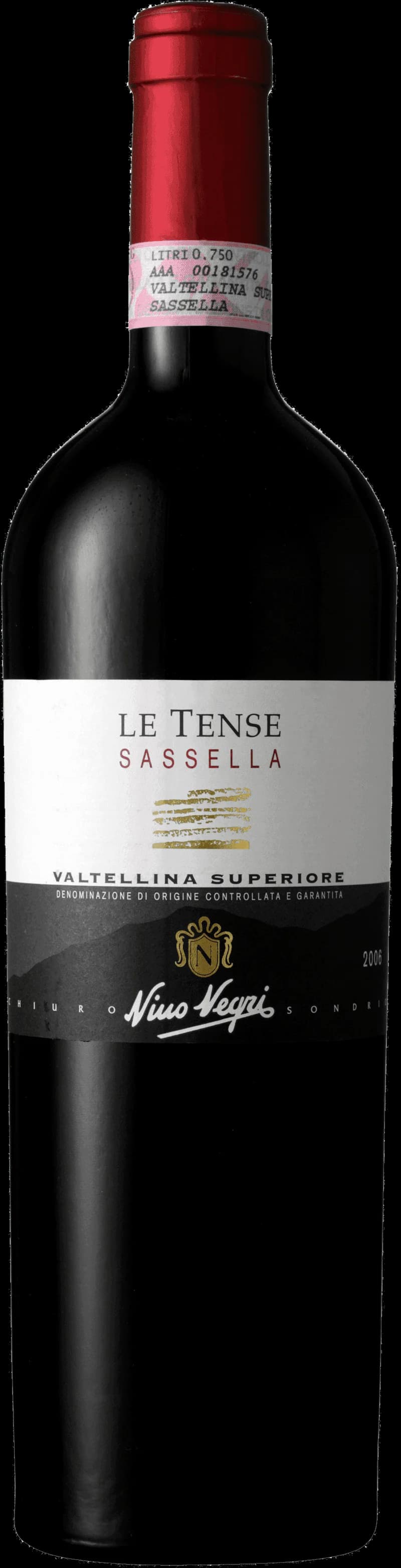 Flaska av rött vin Le Tense på en bordduk