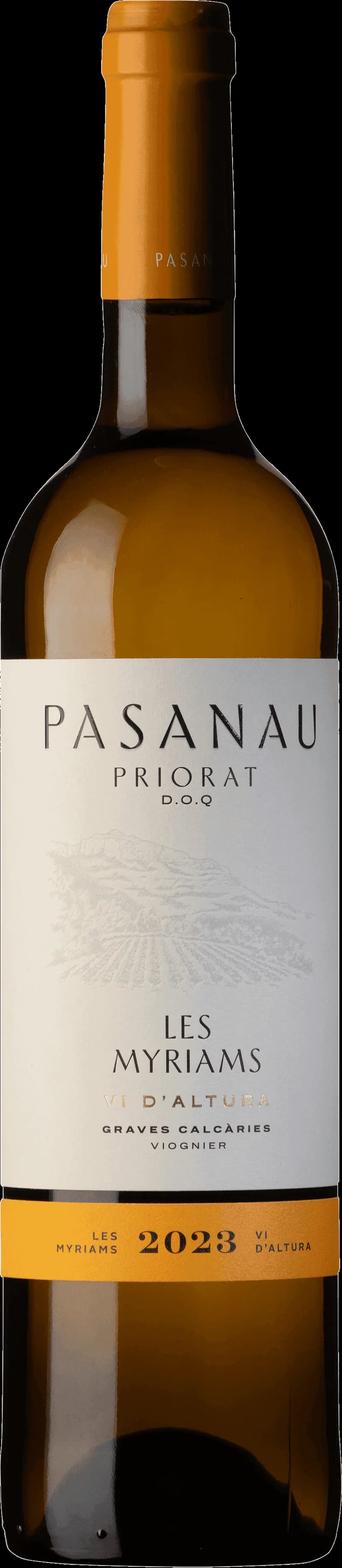 Flaska av Les Myriams Viognier, ett vitt vin från Frankrike.