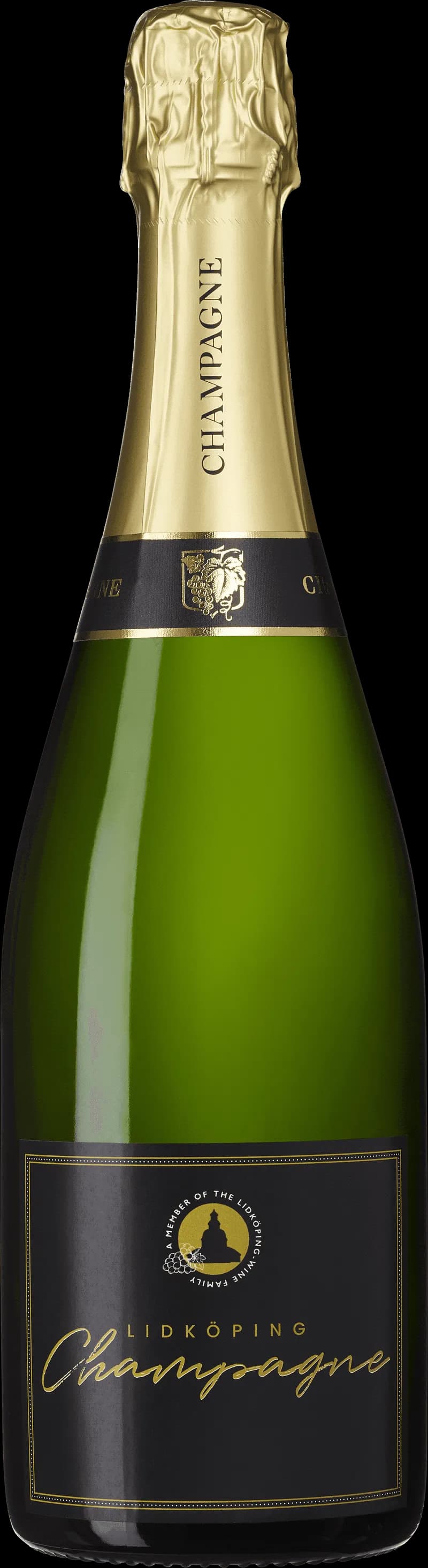 Flaskor med champagne och mousserande vin från Lidköping.