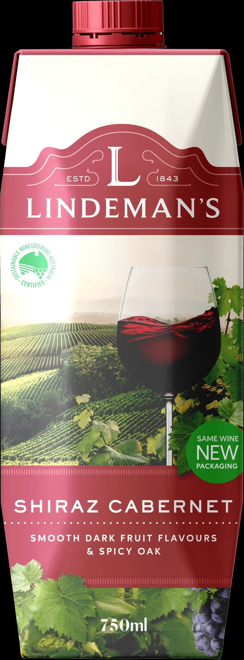 Flaska av Lindemans rött vin på en bordsservering