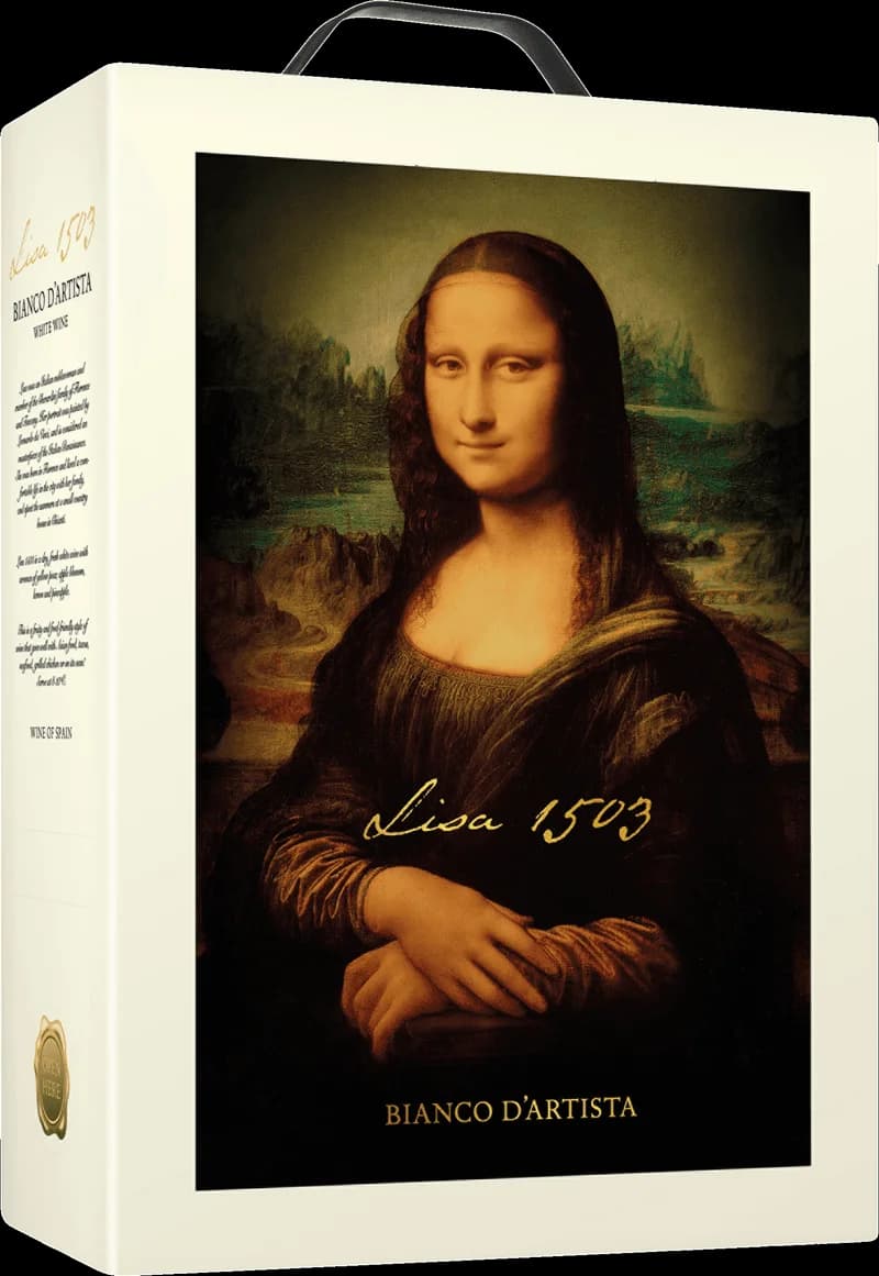 Bild på Lisa 1503, ett glas vitt vin mot en ljus bakgrund.