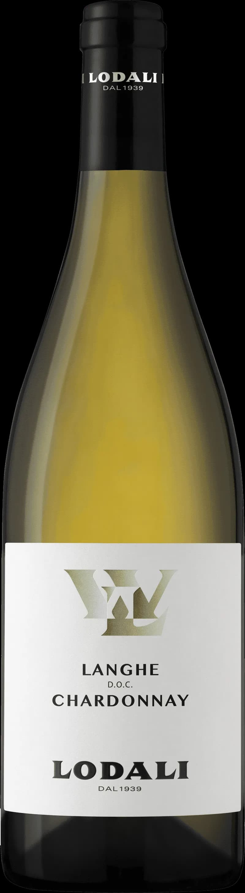 Flaska och glas med Lodali vitt vin på en bordsduk.