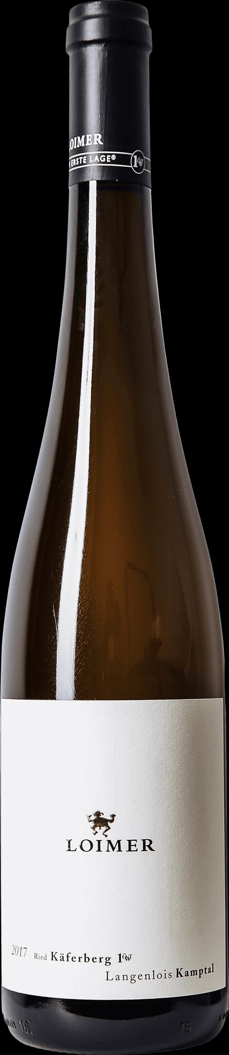Flaska av Loimer vitt vin på en bordsservering.