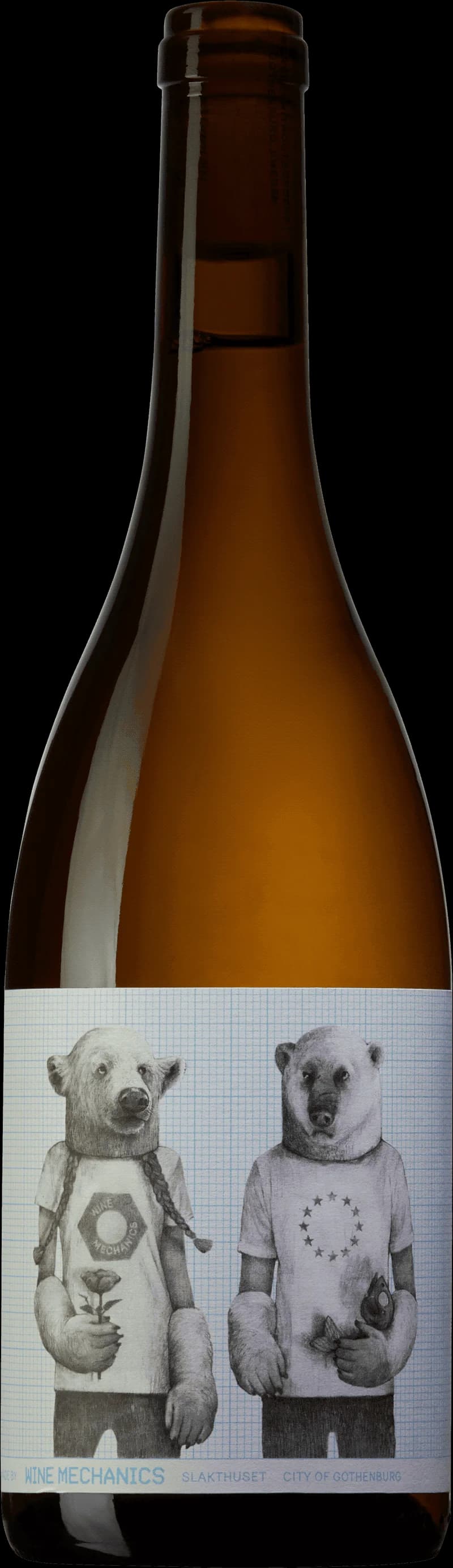 Flaska vitt vin från lokal EU-producent med etikett
