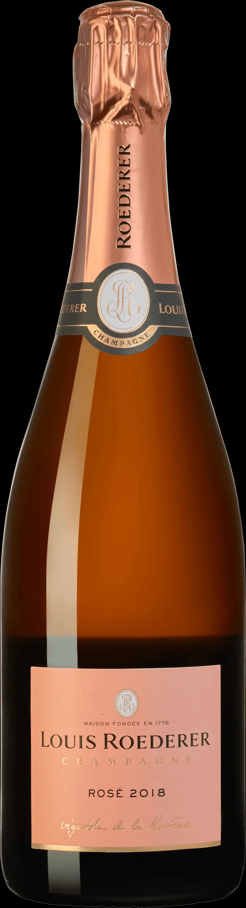 Louis Roederer mousserande vinflaska och glas