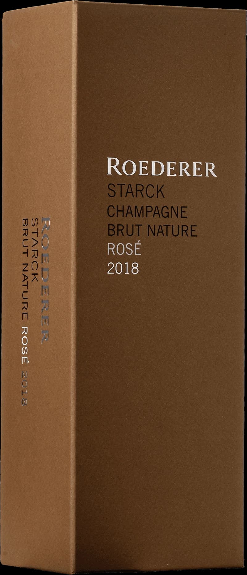 Flaska av Louis Roederer mousserande vin mot mörk bakgrund
