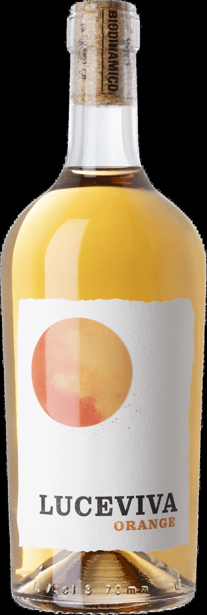 Luceviva vitt vin i en elegant flaska mot en ljus bakgrund.