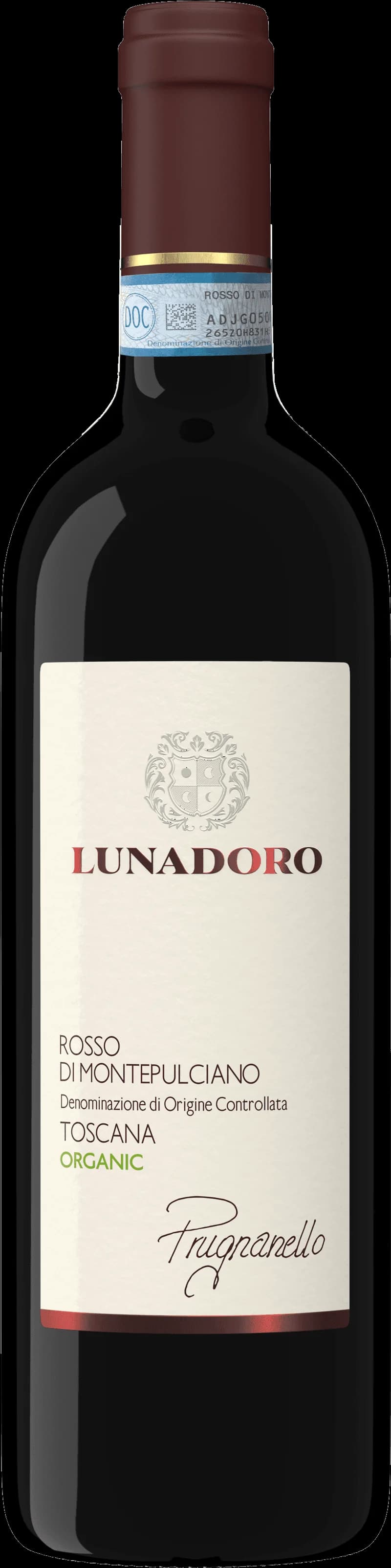 Flaska av Lunadoro rött vin från årgång 2011