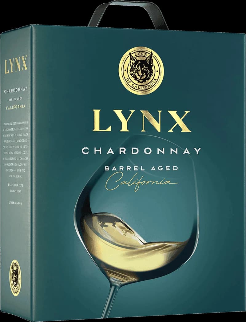 Flaska av Lynx vitt vin på bordet