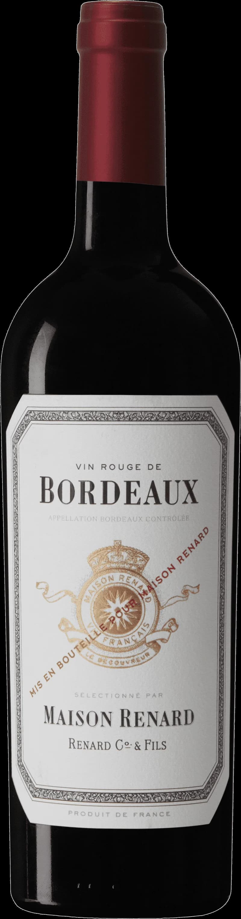 Maison Renard rött vin i ett vinglas på ett bord