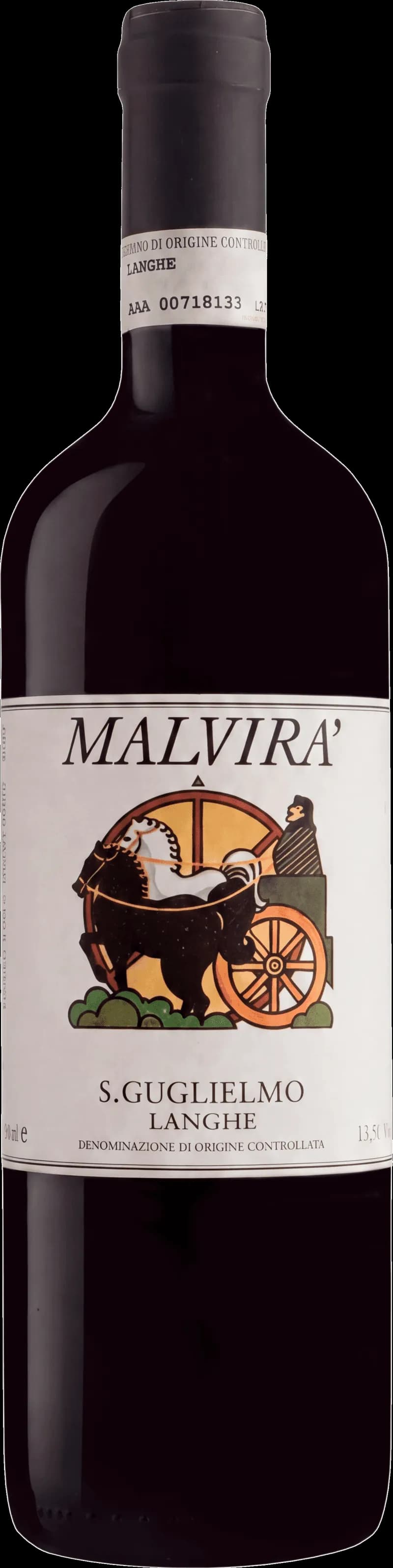 Flaska med Malvir rött vin på ett bord