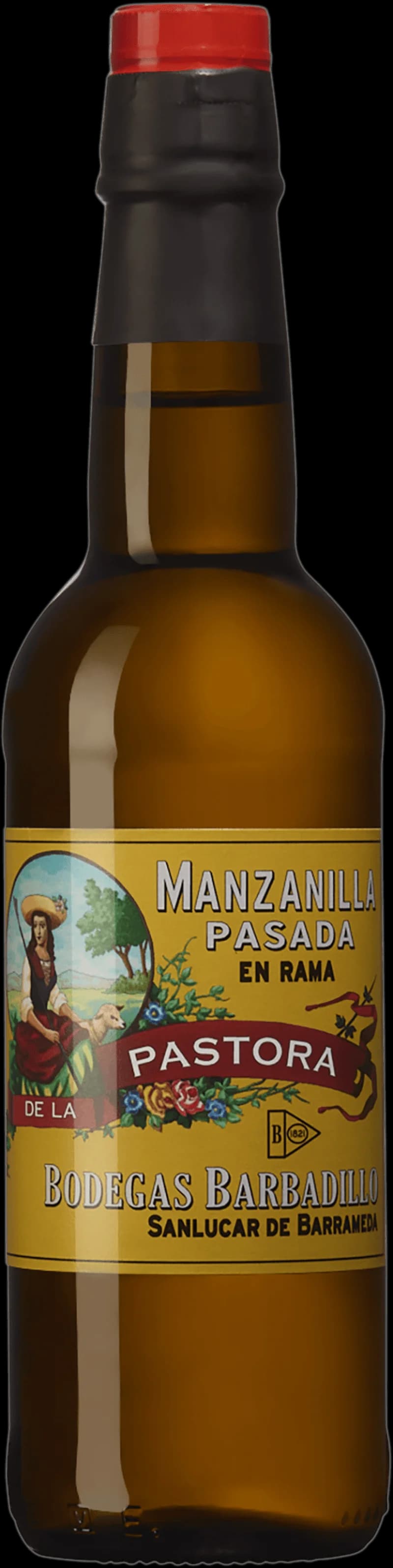 Ett glas manzanilla starkvin på ett bord.