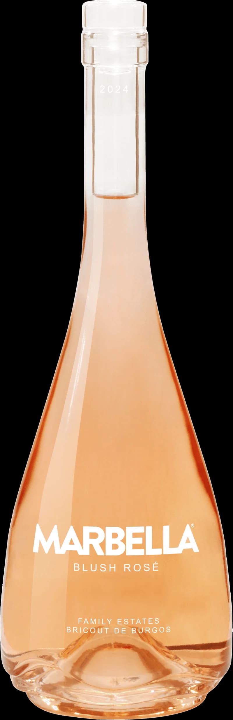 Flaska Marbella Blush rosévin mot ljus bakgrund