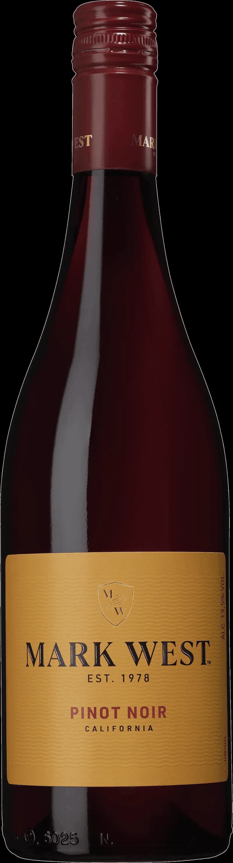 Flaska av rött vin från Mark West