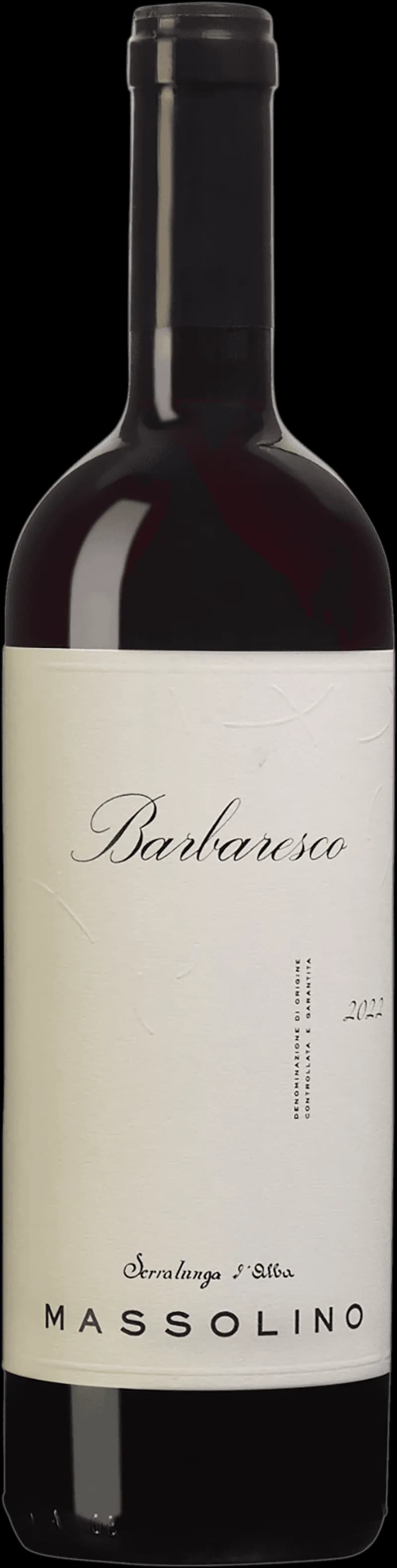 Flaska med rött vin från Massolino