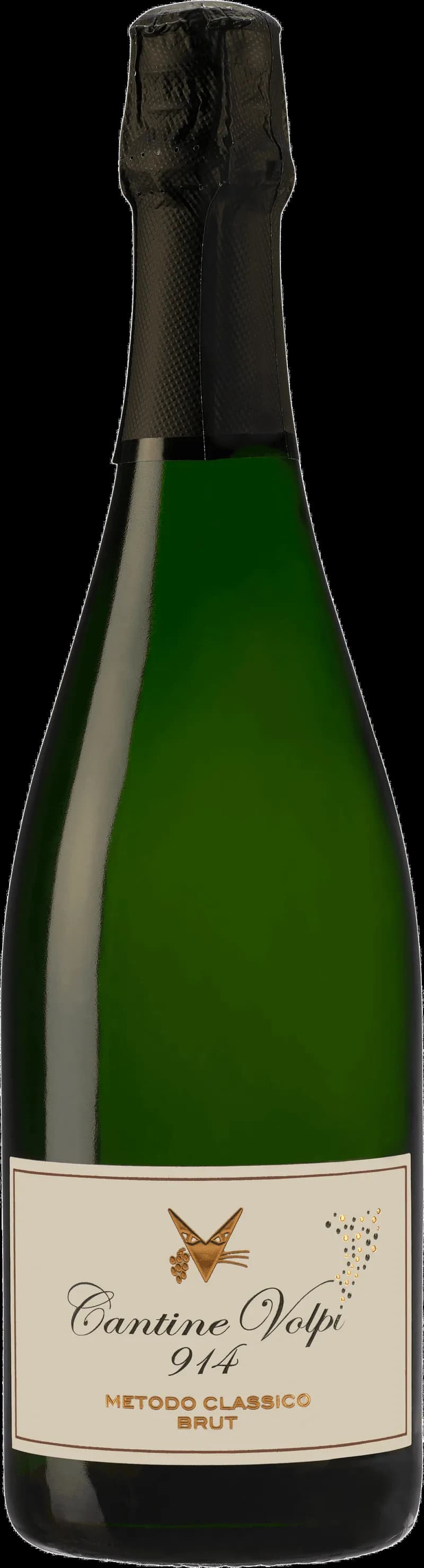 Närbild på ett glas mousserande vin med bubblor, bakgrunden är oskarp.