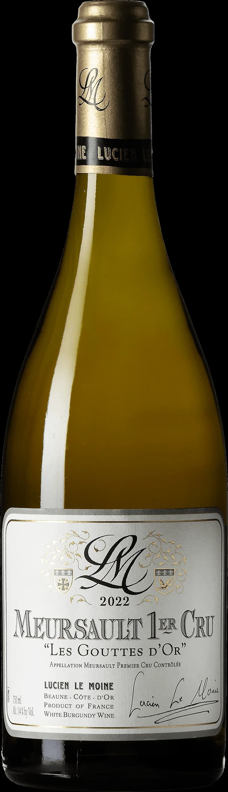 Flaska Meursault 1er Cru Les Gouttes d'Or vitt vin från Bourgogne