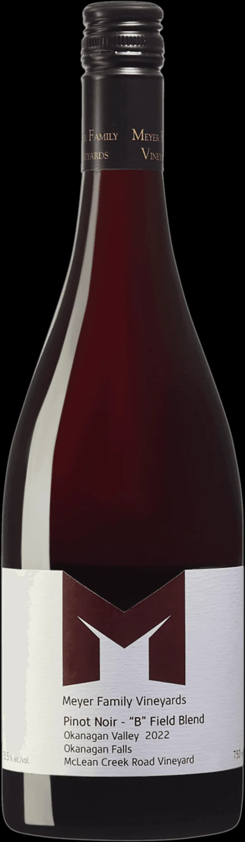 Flaska med rött vin från Meyer Family Vineyards
