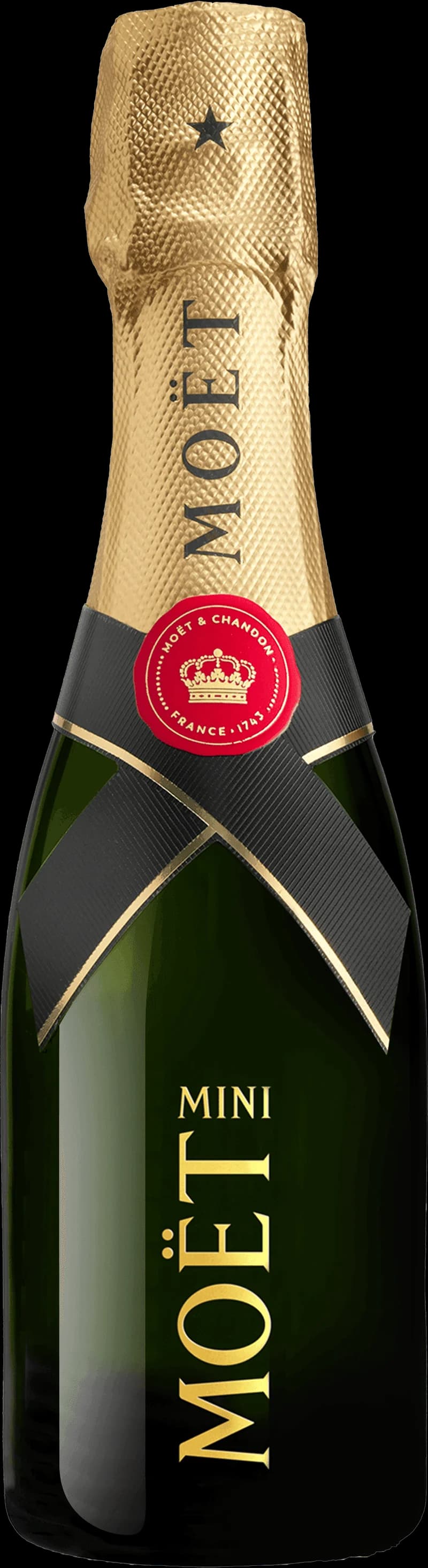 Flaska Moët & Chandon champagne med glas och bubbel